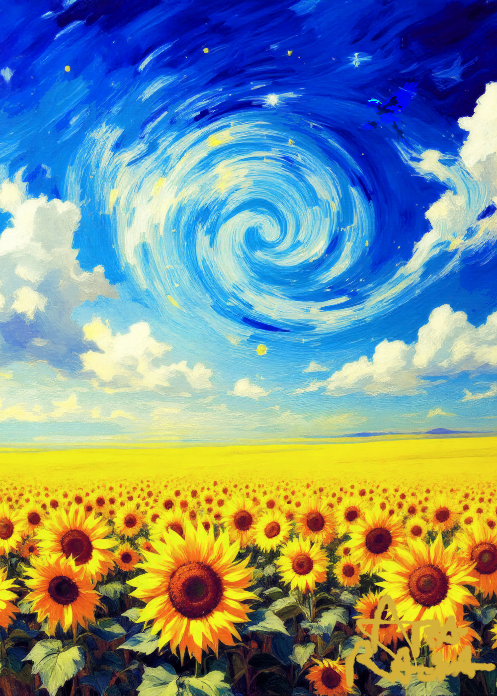Sunflowers - AI art interpretation by Ararauna